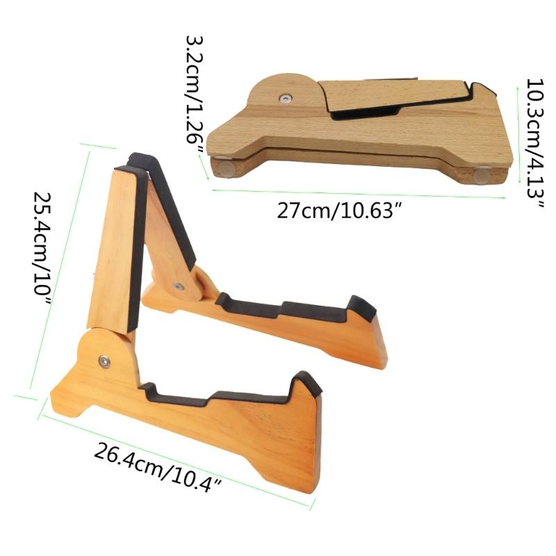Wooden A-Frames Adjustable Floor Guitar Holder Universal Folding Guitar Bass Floor Stand Stable Instrument Stand