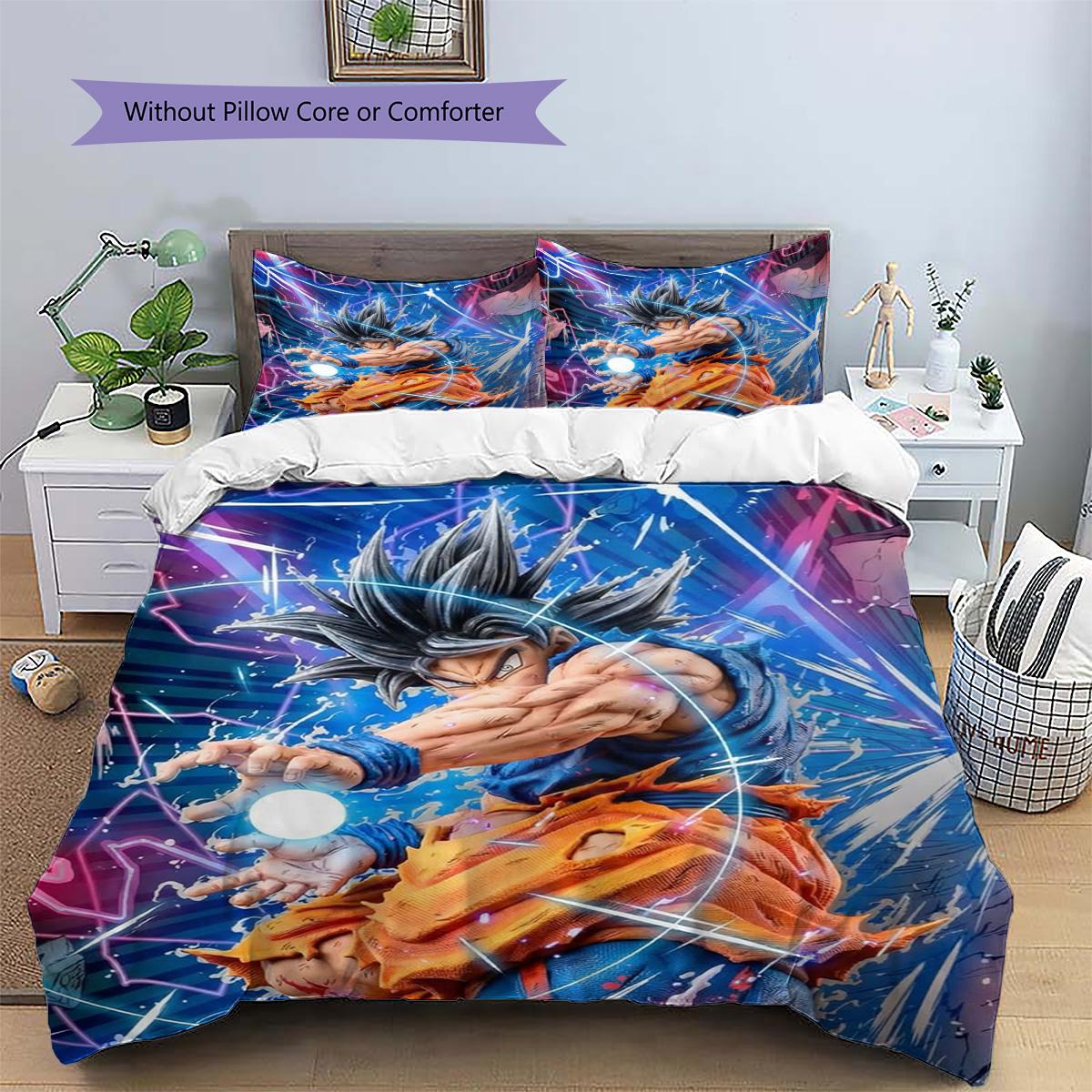 

Goku Patterned Pillowcase & Duvet Cover Set Bedroom Leisure Bedding Decor Present for Enthusiasts.-TING 135x200cm