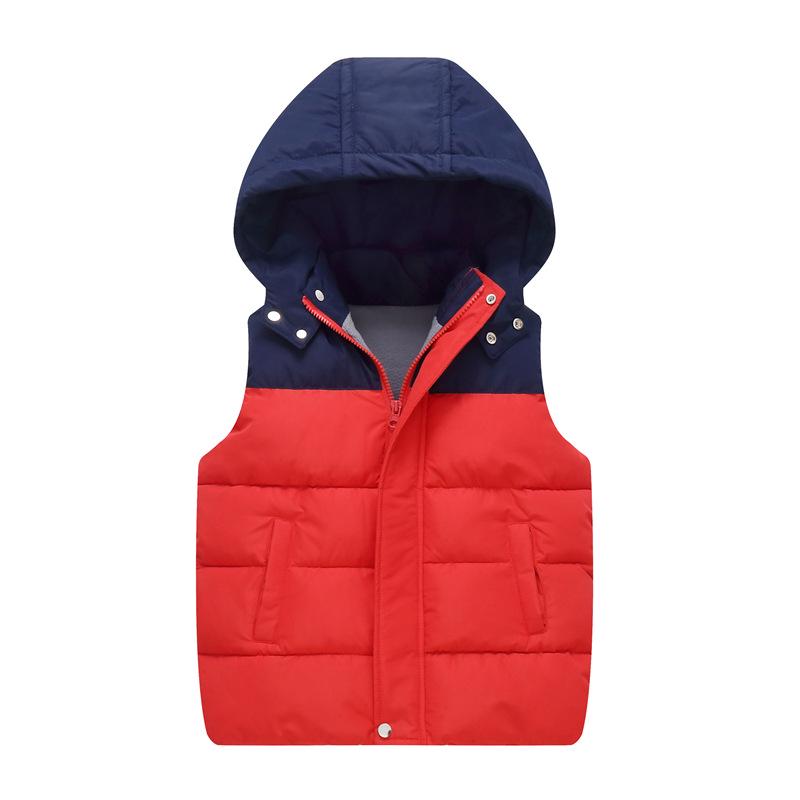 Autumn/Winter College Style Children's Fleece-Lined Down Vest: Warm and Thick for Boys and Girls.
