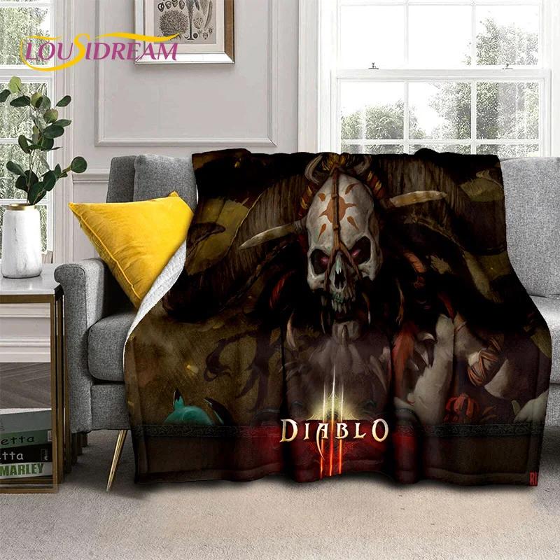 Diablo 3D Retro Game Gamer Soft Flannel Blanket for Beds Bedroom Sofa Picnic,Throw Blanket for Cover Outdoor Leisure Nap Gift