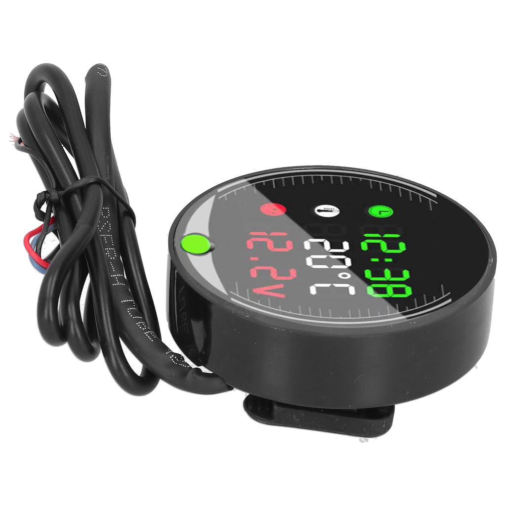 LED Motorcycle Modified Voltmeter Ambient Temperature Meter Chronograph 9?24V Universal