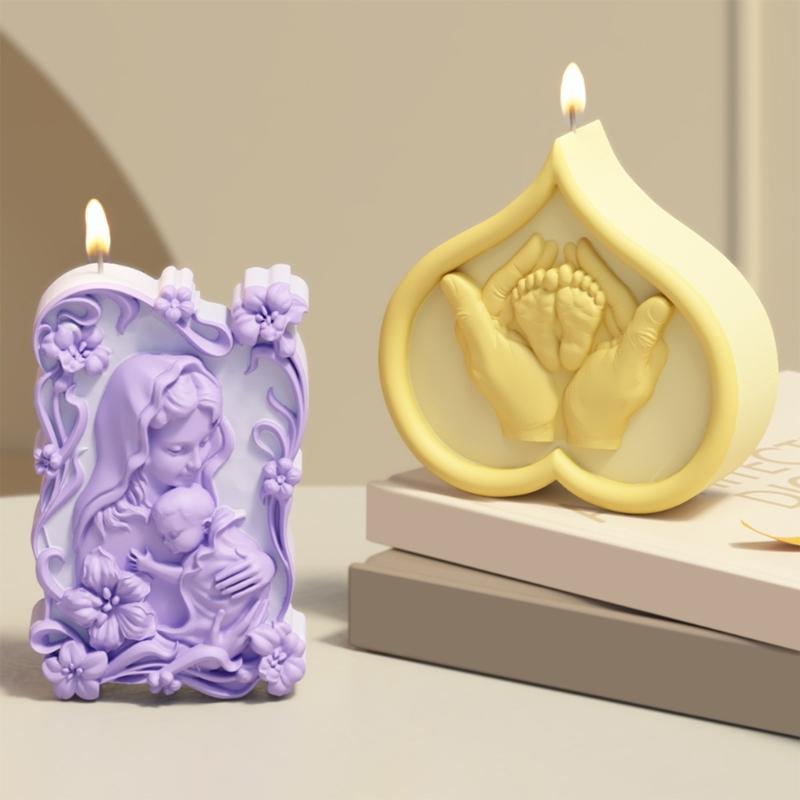 Mother and Baby Candle Molds Mother's Day Silicones Mould Casting Mould Craft Supplies for Home Party Decorations