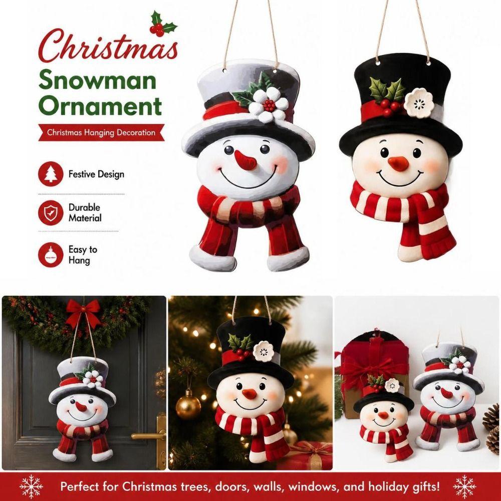 2D Flat Wooden Christmas Wall Decor Rural Style Christmas Snowman Ornament  Christmas Wall Decor