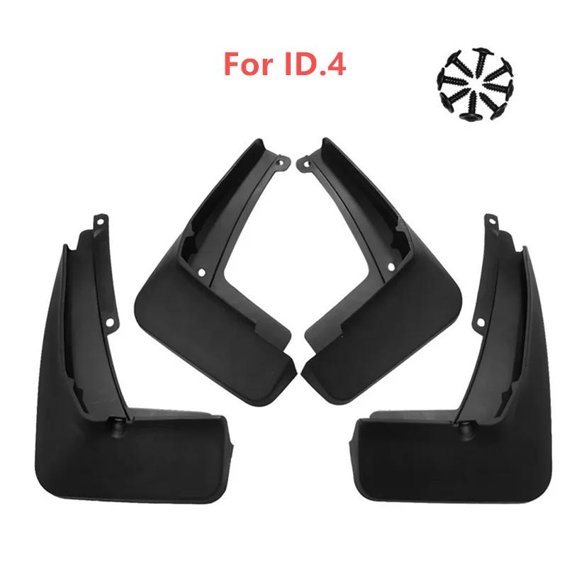 4PCS Flexible ABS Car Mud Flaps Splash Guards Fender for Volkswagen VW ID.4 CROZZ ID.6 Front and Rear Mudguards