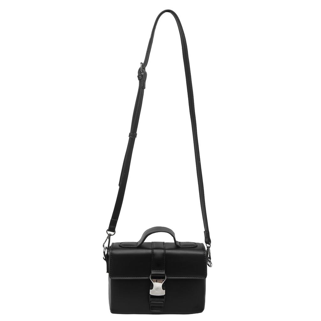 Premium sense PU leather hard box small square bag men's design sense trendy messenger bag boys commuter shoulder bag