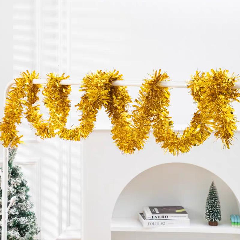 1.5/30M Long Bold Thicked Stripes Christmas Garland Colorful Christmas Wrapping Tinsel Ribbons Bar Wedding New Year Party Decor