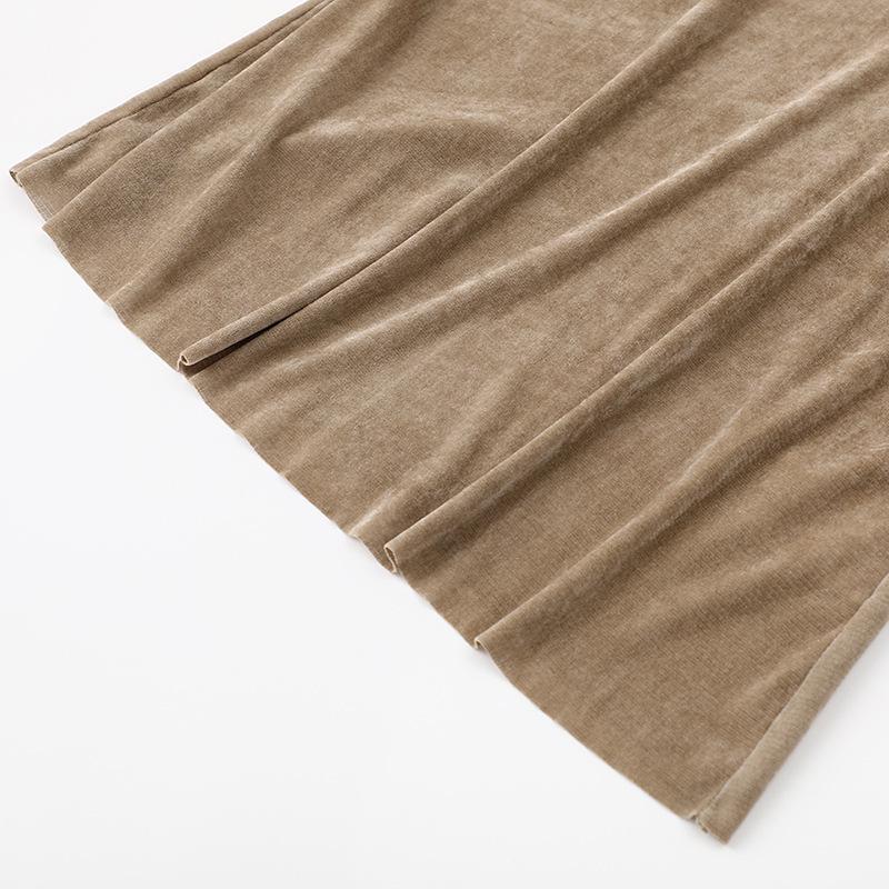 Autumn 2025 Velvet Slim-fit High-neck Long-sleeve Women's Top