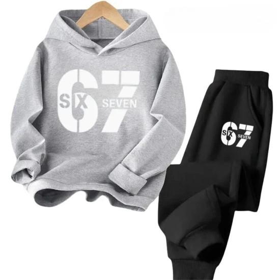 67 Šik dětské mikiny Set 3-12 let Korejský Streetwear Blokový teplákový komplet Módní Pohodlná dětská mikina 2dílné sety Tepláková souprava