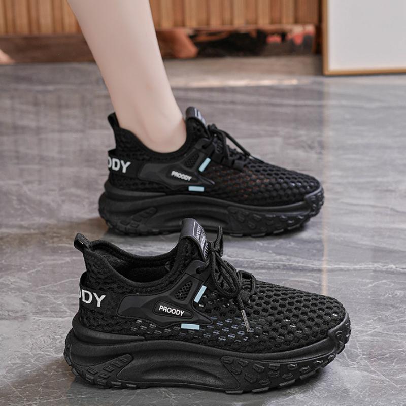 2024 Summer Breathable Mesh Casual Shoes Fashion Women Wedge Platform Comfortable Soft Sole Sports White Shoes Zapatillas Mujer
