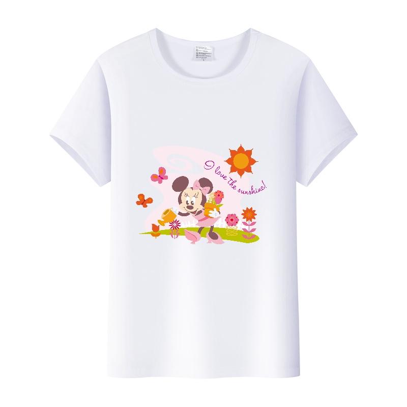 Casual Disney Cartoon Minnie Summer Blouses Men T-shirt White 2000s Tees Women Tshirt Ladies Mickey Mouse Tops Oversized Clothes