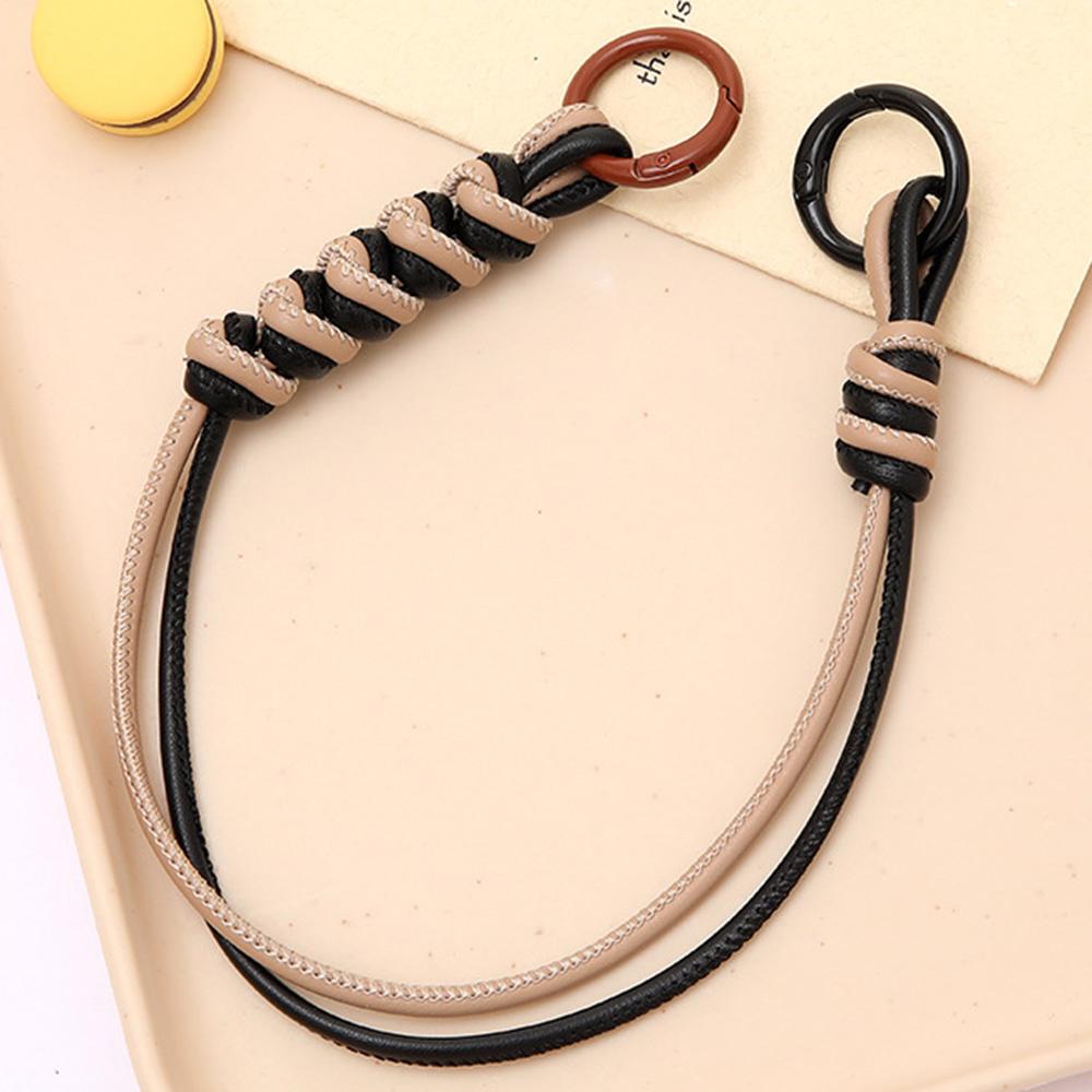 

Vibrant Colored PU Leather Phone Case Lanyard with Keychain,Anti-Loss Cell Phone Strap Khaki/Black