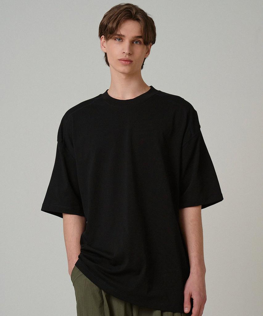 Baldebeullangko [2Pack] Cotton Cut-Out Oversized Short Sleeve T-Shirt 3 Colors
