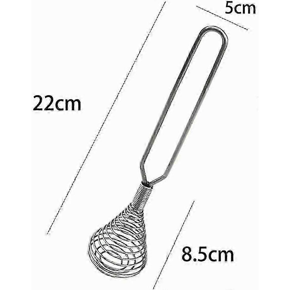 Mini French Spring Whisk, 8.67 Inch Silver Stainless Steel Spring Coil Whisk, Hand Eggbeater Egg Mixer Whisk Blender Stirring Beater - CHUNCC