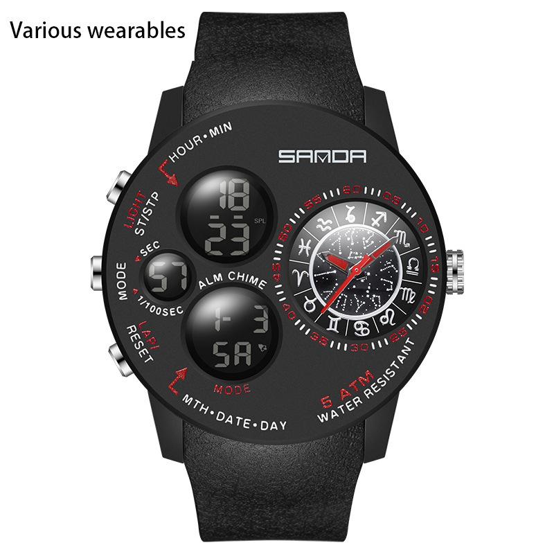 New Fashionable and Cool Constellation Dial Series Electronic Watch Multi-functional Men's Youth Watch