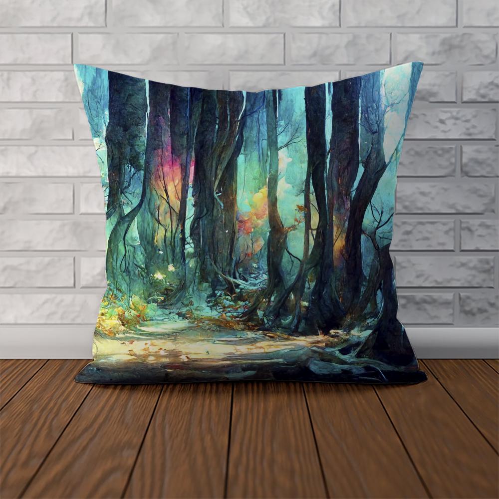 Fantasty Forest Pillow Case For Car Sofa Decorative Home Doublesided Print Plush Square Throw Pillow Cushion Cover