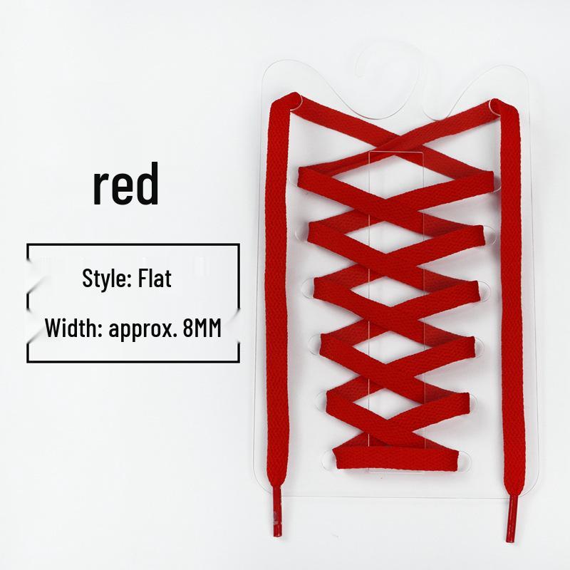 8mm Multi-Color Flat Shoelaces for Casual, Sneakers, Canvas, Basketball, and Skate Shoes (One Pair)