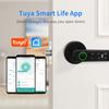 Tuya Digital Fingerprint Door Lock 5-in-1 Smart Door Handle Lock Bedroom APP Remote Unlock Electronic Lock