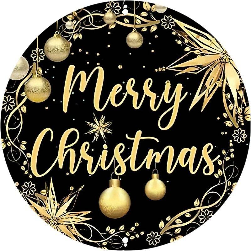 Hexenbesen Halloween Schild, Runde Aluminium Wandplakette 20x20cm