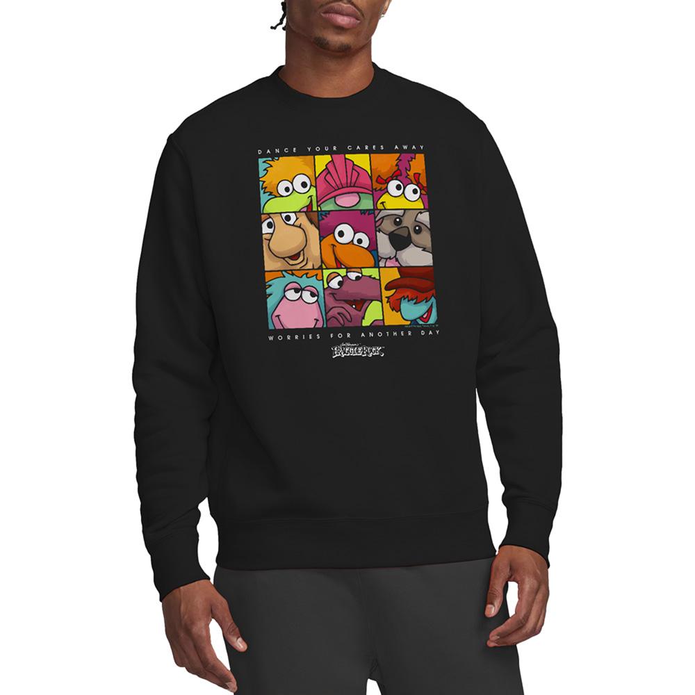 Fraggle Rock Unisex Adult Squares Faces Sweatshirt