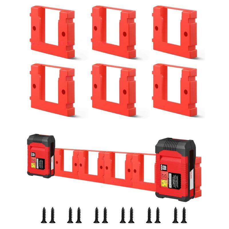 6Pcs Battery 18V Battery Wall Mount Holder Battery Base Bracket Storage Fixing Bracket Battery Mount Fixing Accessories