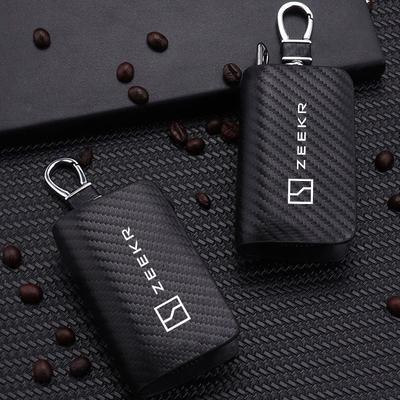 Carbon Fiber Car Key Chain Holder Case Cover Bag For Zeekr Krypton 001 009 Auto Accessories