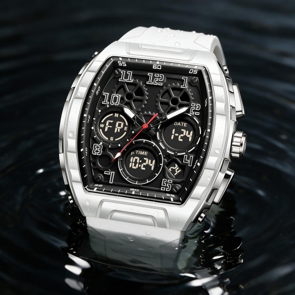 Relogio Masculino FOXBOX Men Watch Luxury Waterproof Quartz Wristwatch LED Luminous Date Sports Silicone Clock Man Watches