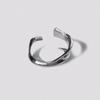 Hustad 245 Flower Leaf Open Ring_ 925 Silver Flower Open Ring