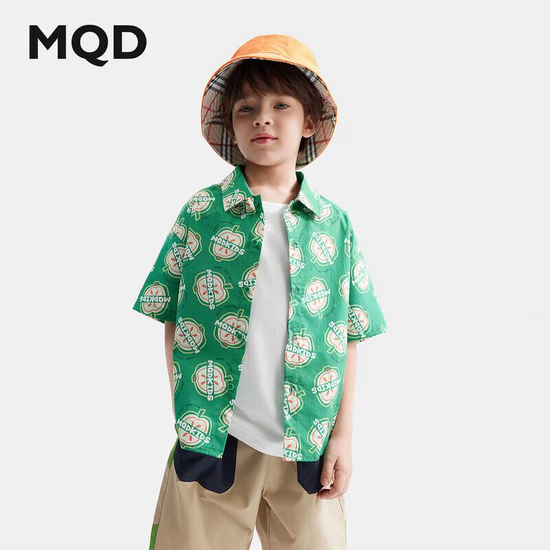 

MQD Boys Summer Forest Green Fruit Print Shirt 130cm