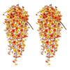 1/2/3/4Pcs Fall Hanging Artificial Violet Flower UV Resistant Realistic Fake Flower Wedding Party Indoor Outdoor Garden Wall Hanging Faux Flower