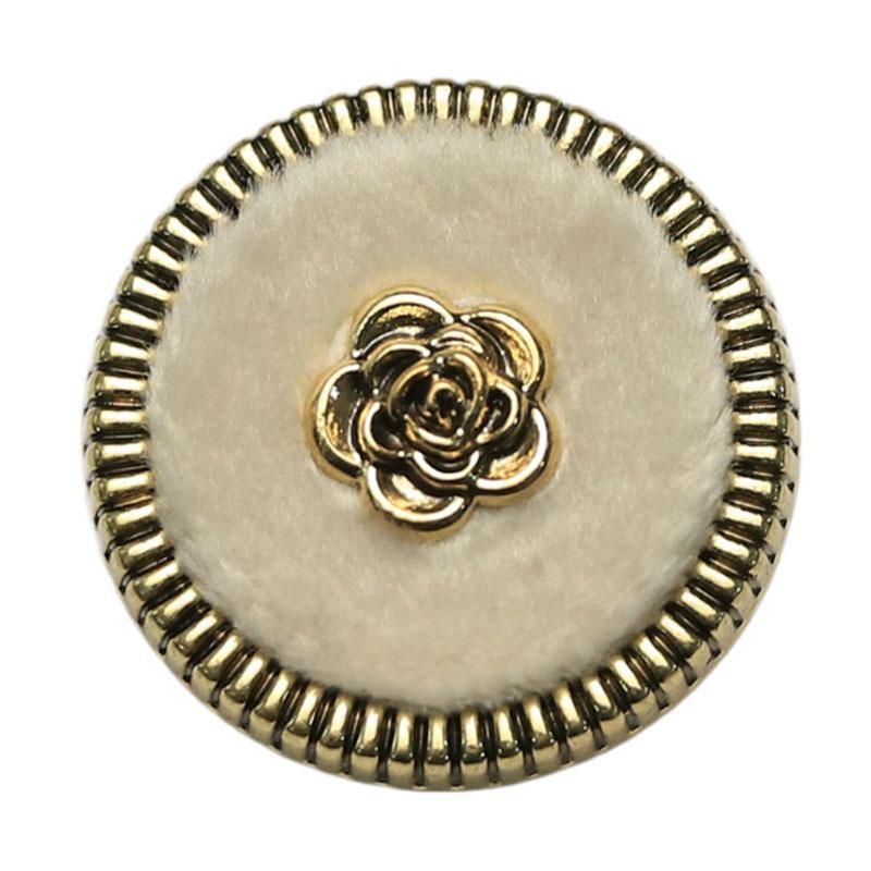 Flocking Virtual Edge Buttons, Small Flowers, Black And White Small Fragrant Jacket, Sweater Decorative Buttons, Suit Clothing Buttons