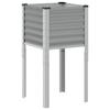 VidaXL Planter Grey 45x45x88 Cm Steel, Outdoor Planter, Flower Box, Tomato Planter, Terrace Planter, Container 4008964