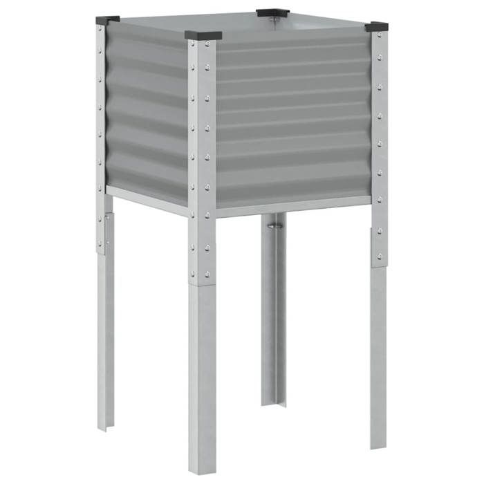 VidaXL Planter Grey 45x45x88 Cm Steel, Outdoor Planter, Flower Box, Tomato Planter, Terrace Planter, Container 4008964