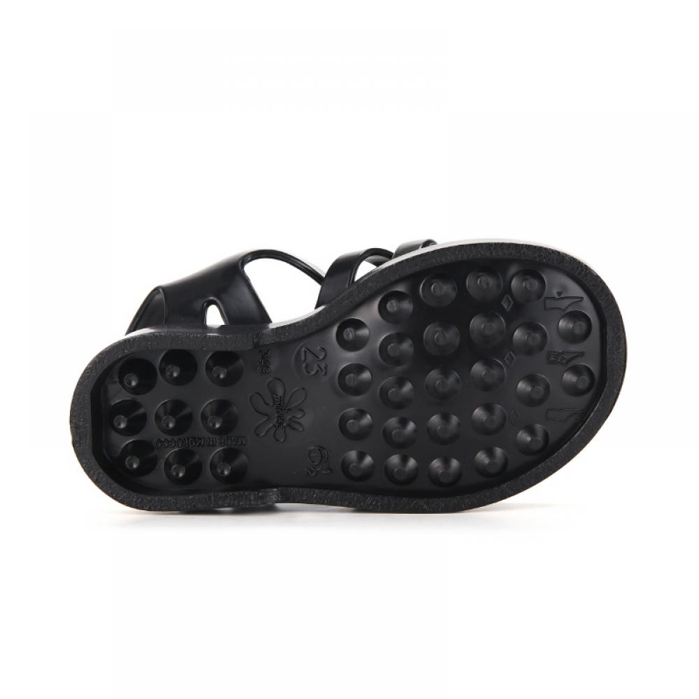 Meduse Sun 201 Noir Noir Black Kids Kids Jelly Shoes Sandals