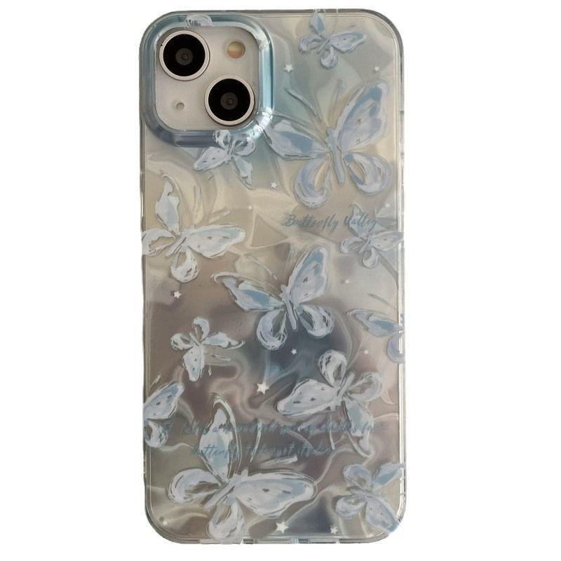 Gradient Butterfly Water Ripple Anti-Fall Case for Apple iPhone 12-17 Pro Max, 13-16 Trendy Models