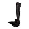 Fashion Silver Black Rhinestone 12cm High Heel Long Boots New Fashion Show Shiny Diamond Pointed Women's Over The Knee Boots Size 34-46