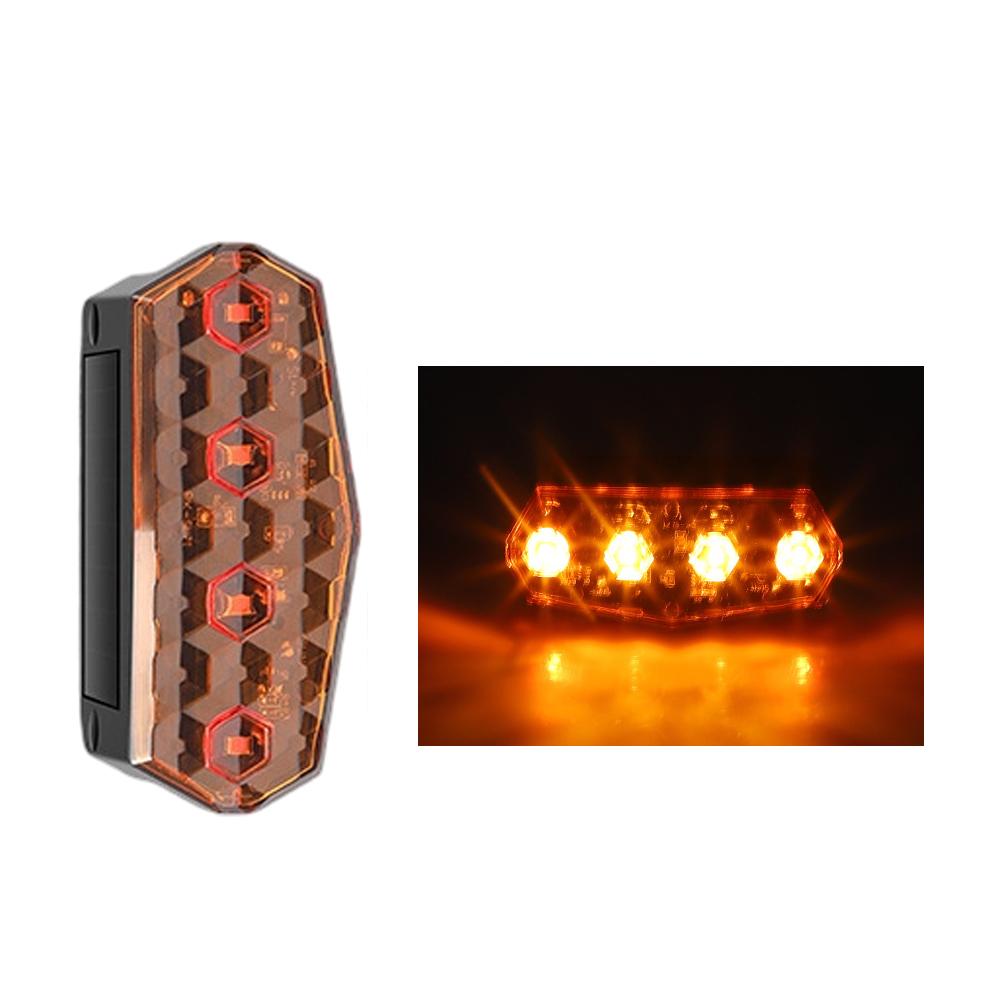 Solar Truck Right Angle Warning Light Smart Light Vibration Sensor Side Marker for Semi-Trailer Waterproof No Wiring Needed
