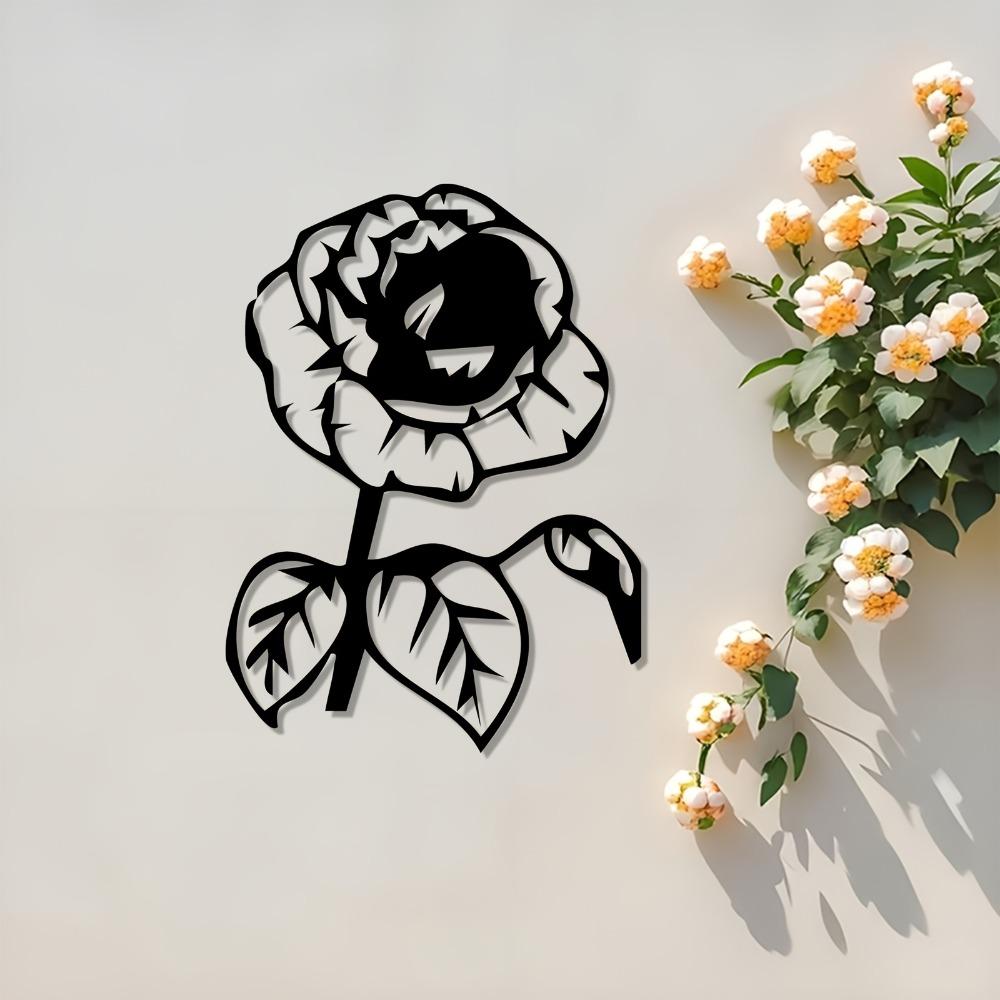 1pc Rose Metal Wall Art Romantic Floral Sculpture Gift for Valentine Wedding Bedroom Home Decor Rust Resistant