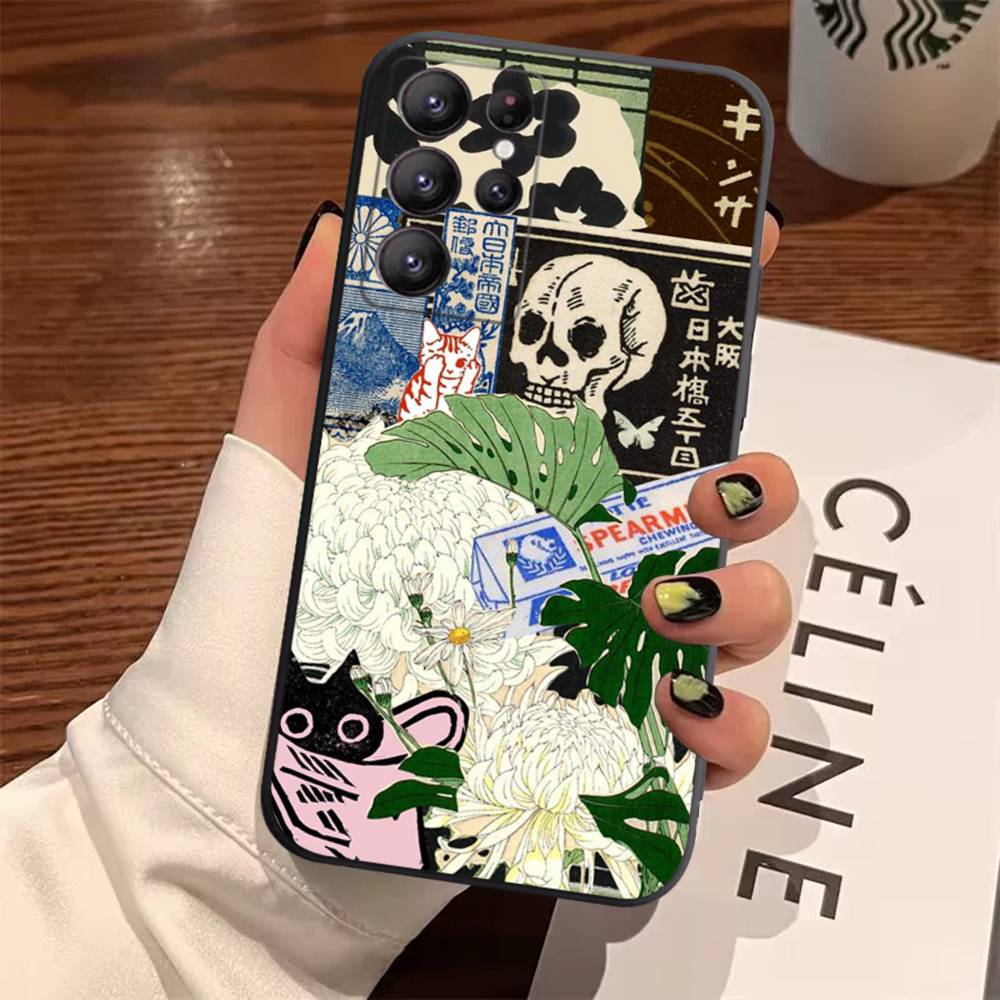 China Chic Mosaic Graffiti Green Rattan Case For Samsung Galaxy Case S25 S23 S22 S21 S30 S20 S10 Ultra Plus FE TPU Soft Cover