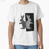 Black and White Rabbit Classic T Shirt Made In US AUS Size S 2XL Vintage Washed Breathable Versatile Casual Graphic