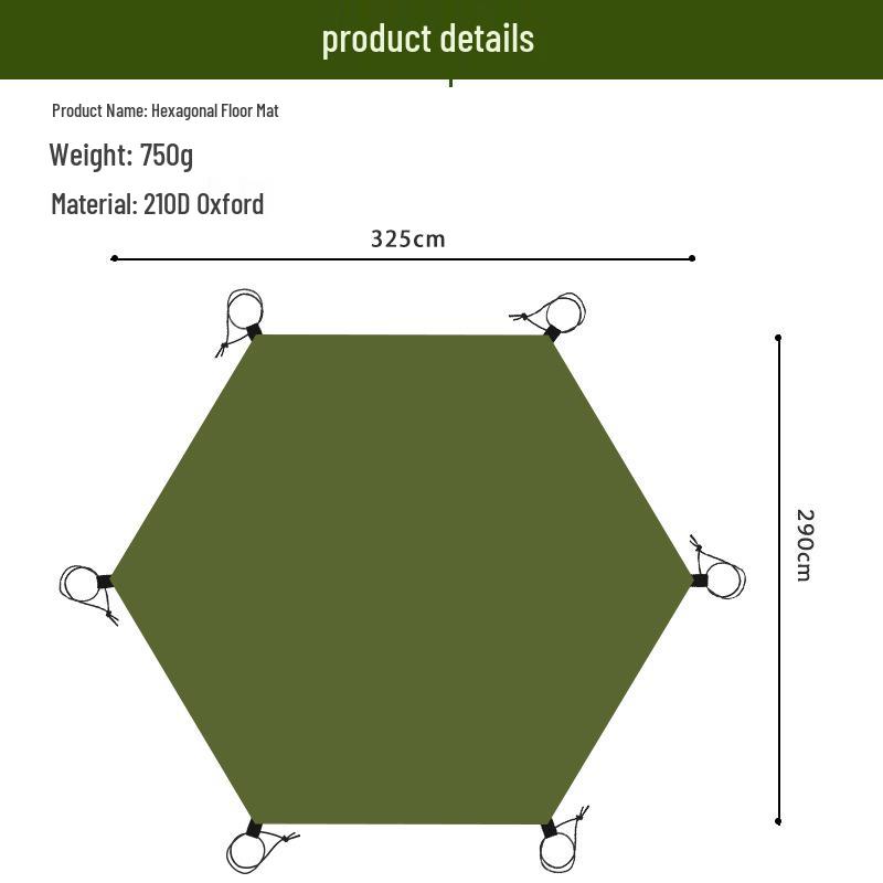 Outdoor Durable Moisture-proof Tent Footprint Tarp - Wear-resistant Hexagonal/Octagonal Ground Sheet