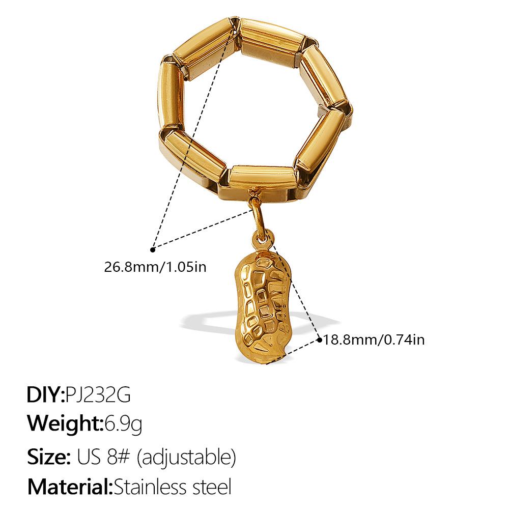 DIY pendant ring ring stainless steel gold-plated exaggerated multi-element pendant ring women