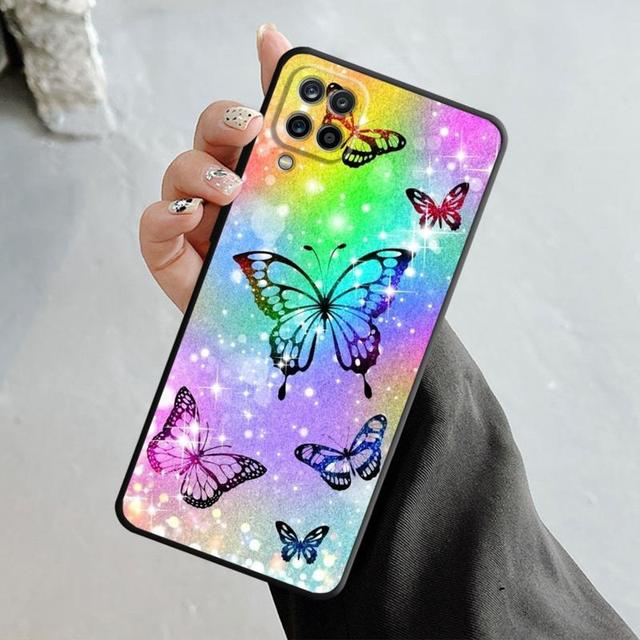 Shell For Samsung Galaxy A70 A70s A50 A30s A04s A20s A20e A02 A02s A03 A42 M52 M31 M04 Case Bling Aesthetic Butterfly Rose Art