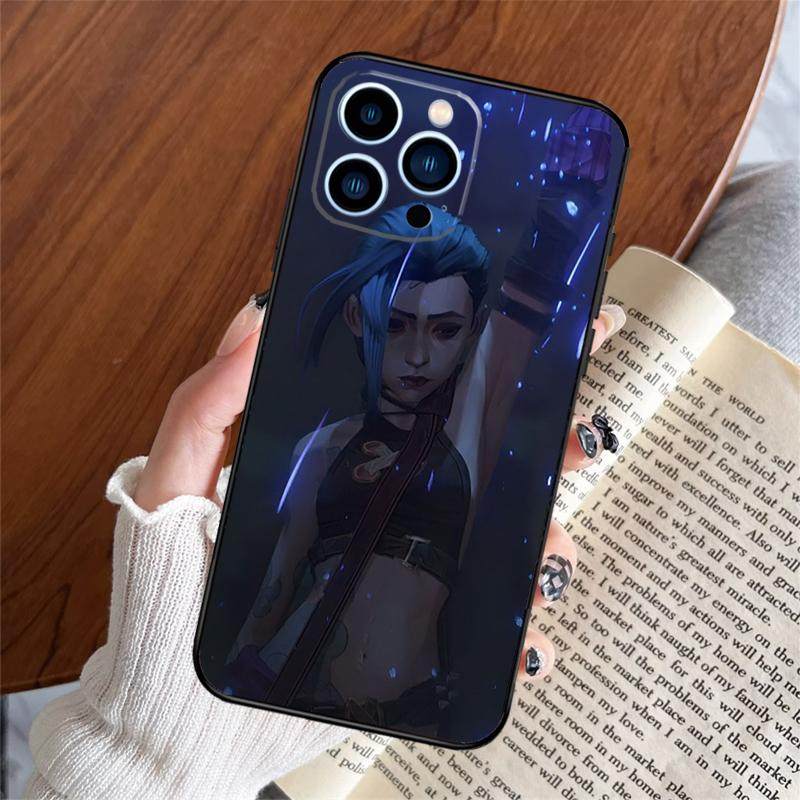 Arcane Jinx Vi Anime Phone Case For iPhone 17 Pro Max 11 14 15 16 Pro Max Plus 12 13 Mini 16e 17 Air Back Cover