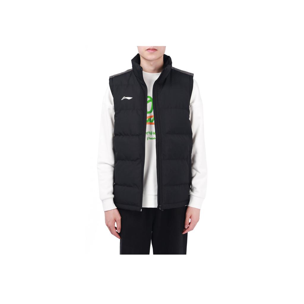 Li-Ning Training Series Windproof Waterproof Warm Stand Collar Cotton Vest Men Vests AMMR021-1