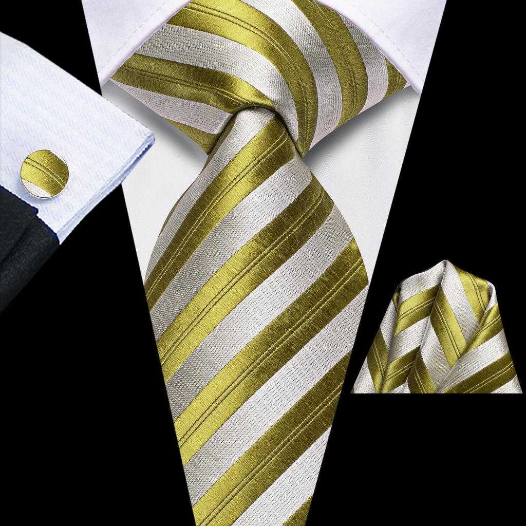 Hi-Tie Set di cravatte con gemelli Hanky ​​per cravatta da uomo di nuova moda