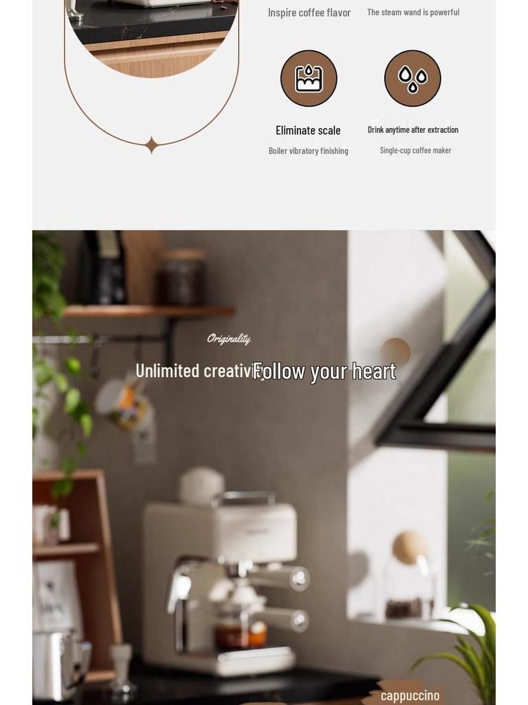EA39 Halbautomatische Espressomaschine mit Milchaufschäumer und Kaffeemühle