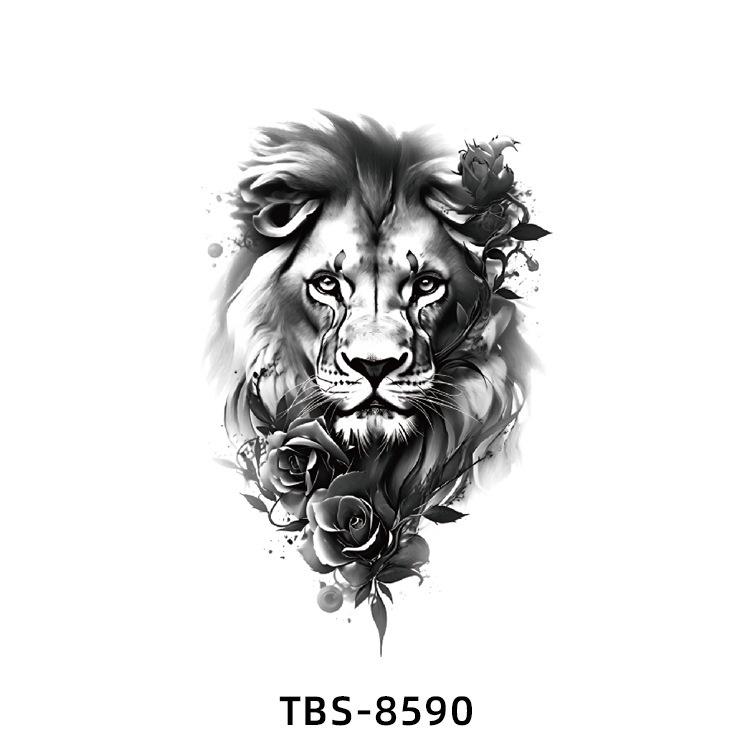 Realistiska Djurtotem Tatuering Klistermärken: Drake, Fenix, Tiger, Varg