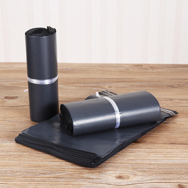 MX-060 100 Stück 20x29cm+4cm Paketbeutel PE+PO 11C Schwarz Aufbewahrungsbeutel für Versandverpackung