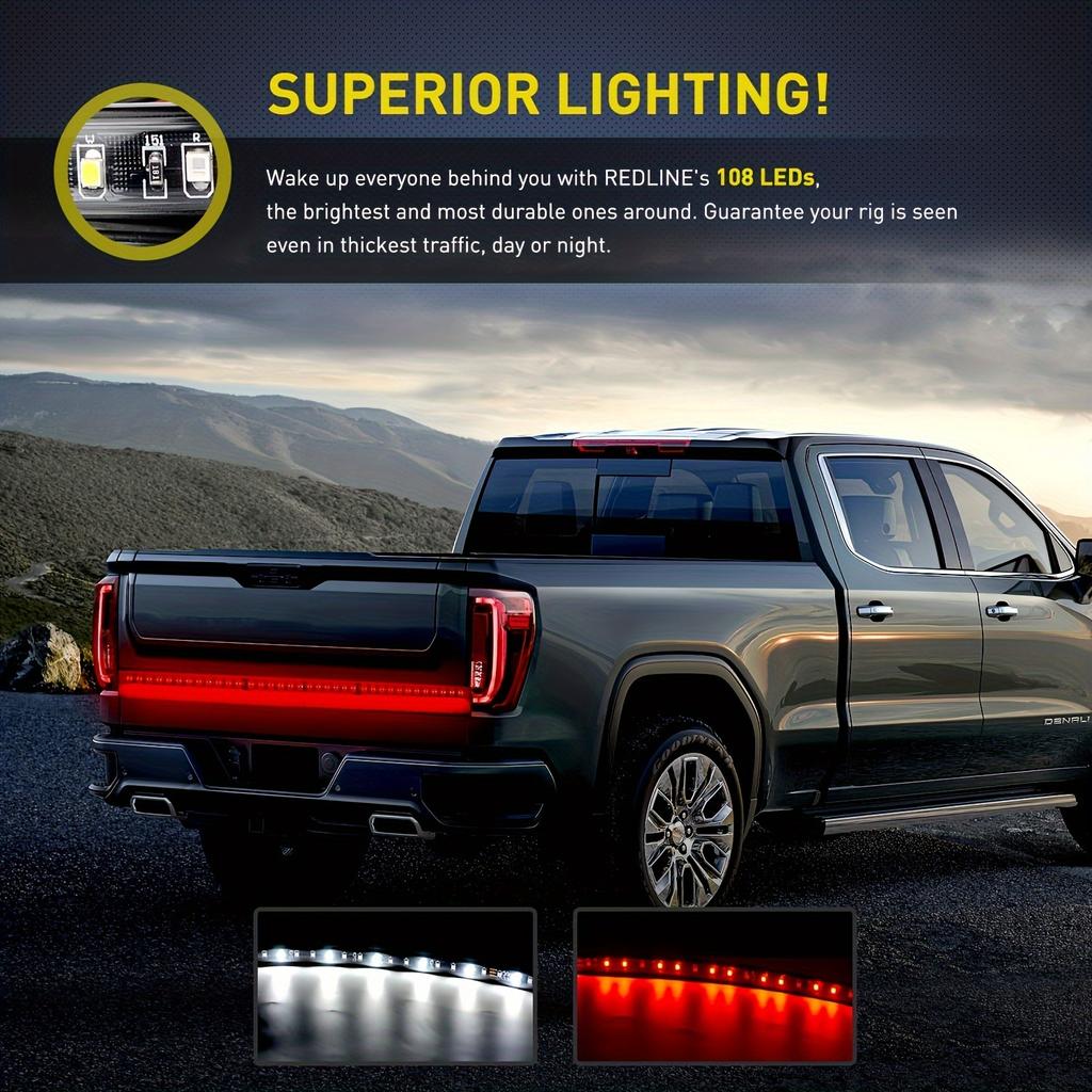 1pc 60 Inch Tailgate Light with Running Reverse Brake Turn Light for Off-roda Car Truck SUV VAN Pickup Truck