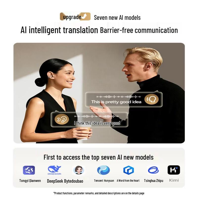 SANAG S6S Ultra Clip-On Open-Ear AI Translator Bluetooth Earbuds